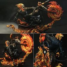 跨境新款万圣节摩托车骷髅灵魂战车装饰树脂摆件骑士机车火焰个性