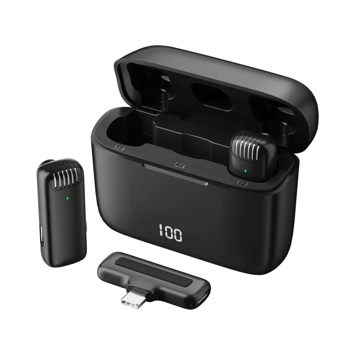 Popular J13 inalámbrico collar clip micrófono 2,4g radio reducción de ruido Micrófono transmisión en vivo j11 uno a dos con almacén de carga