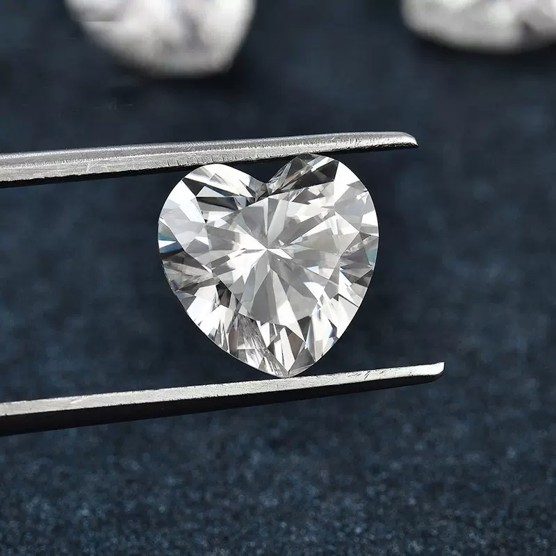 Heart moissanite心形莫桑石裸石D色3-10mm莫桑裸石跨境批发