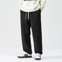 休闲裤男夏季薄款长裤男青少年潮流卫裤直筒宽松裤子男梭织运动裤