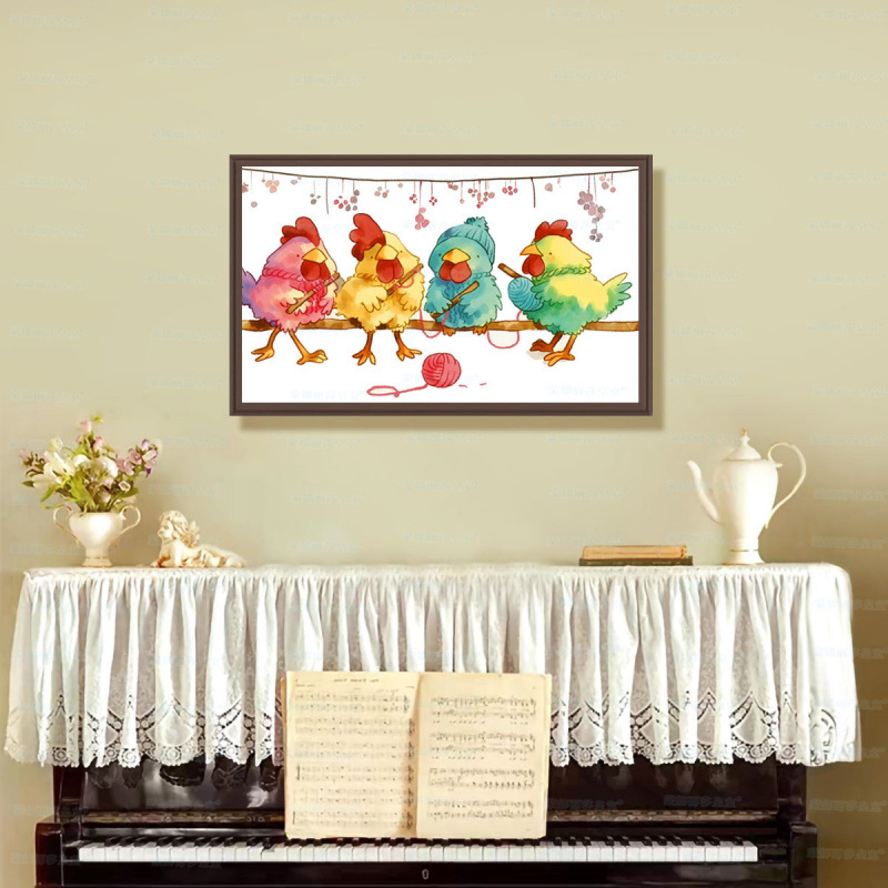 Mona Lisa Royal Cross-stitch suéter trenzado nuevo moderno minimalista animación de dibujos animados para niños bordado a mano image 3