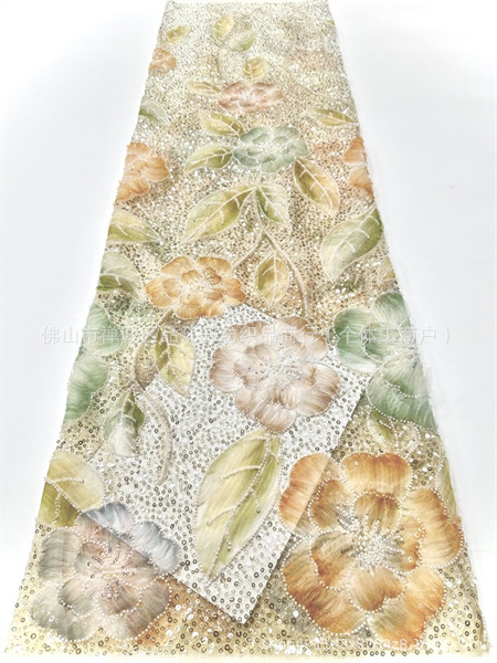 Francés Gaoding lujo ligero pequeño vestido de boda fresco cena vestido de moda tela de flores bordado image 9