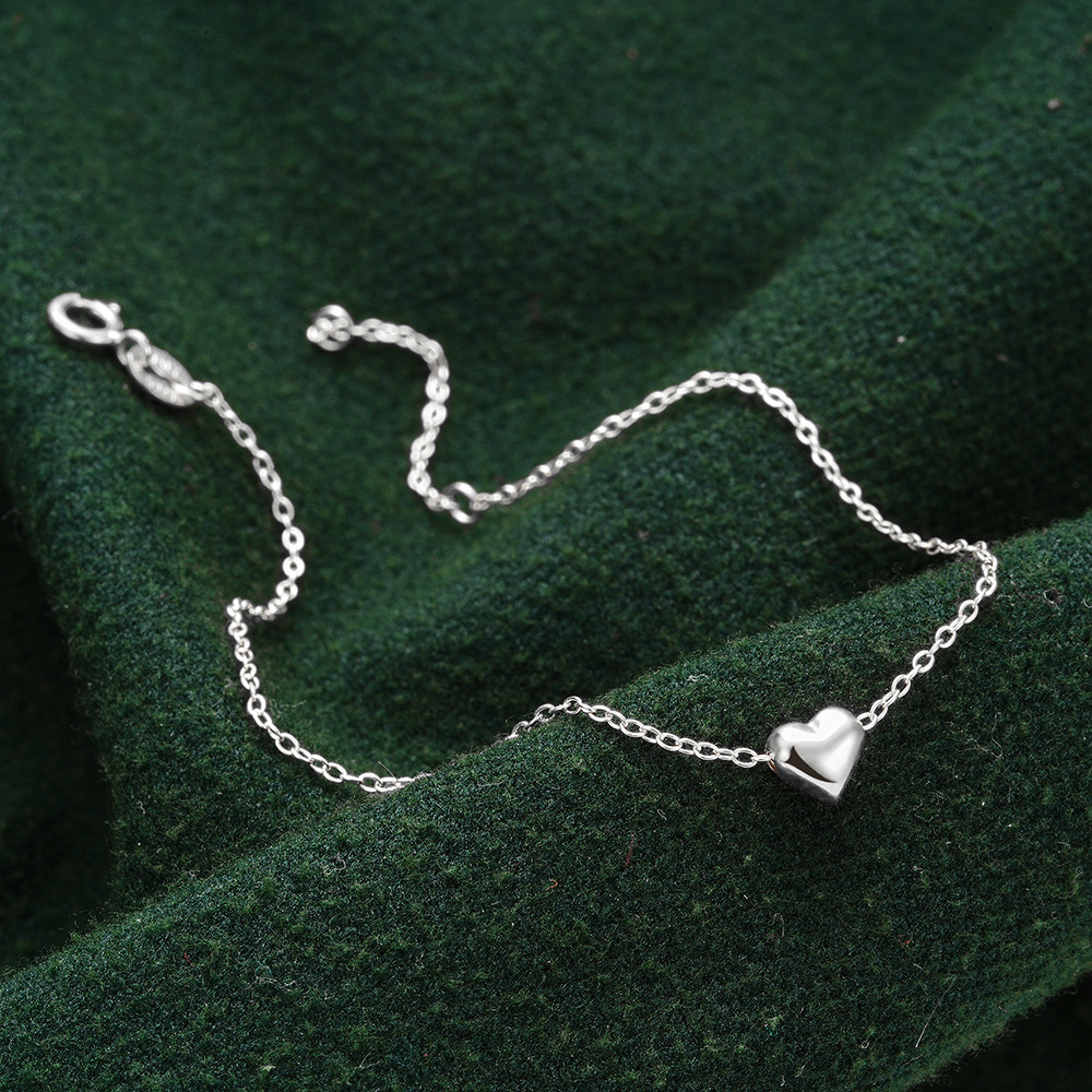 Einfacher Stil Herzform Sterling Silber Überzug Armbänder display picture 13