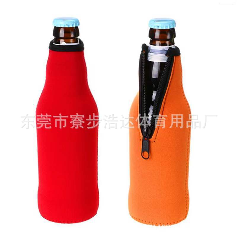 工厂直销潜水料拉链瓶套保温套啤酒瓶套防滑耐磨瓶套
