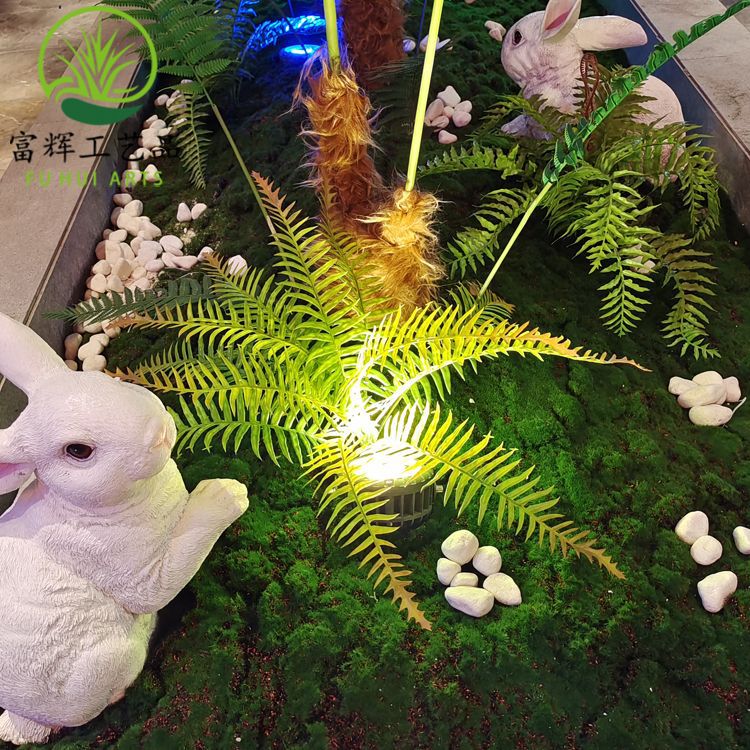 仿真波斯草綠葉植物牆蕨草波斯草大束單支葉子裝飾擺件批發