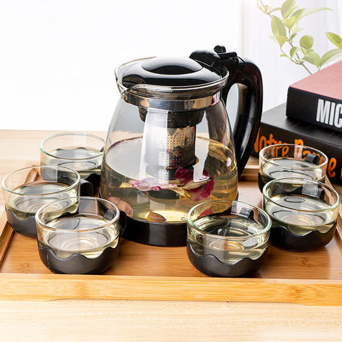 Glass teapot Household high-temperature resistant teapot flower tea pot large capacity tea brewing pot with filter tea brewing set tea set