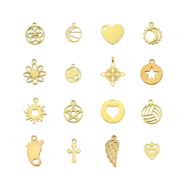 Manufacturer Wholesale Love Four-Leaf Clover Foot Sun Moon Spherical Small Pendant Universal Necklace Clothing Accessories Pendant