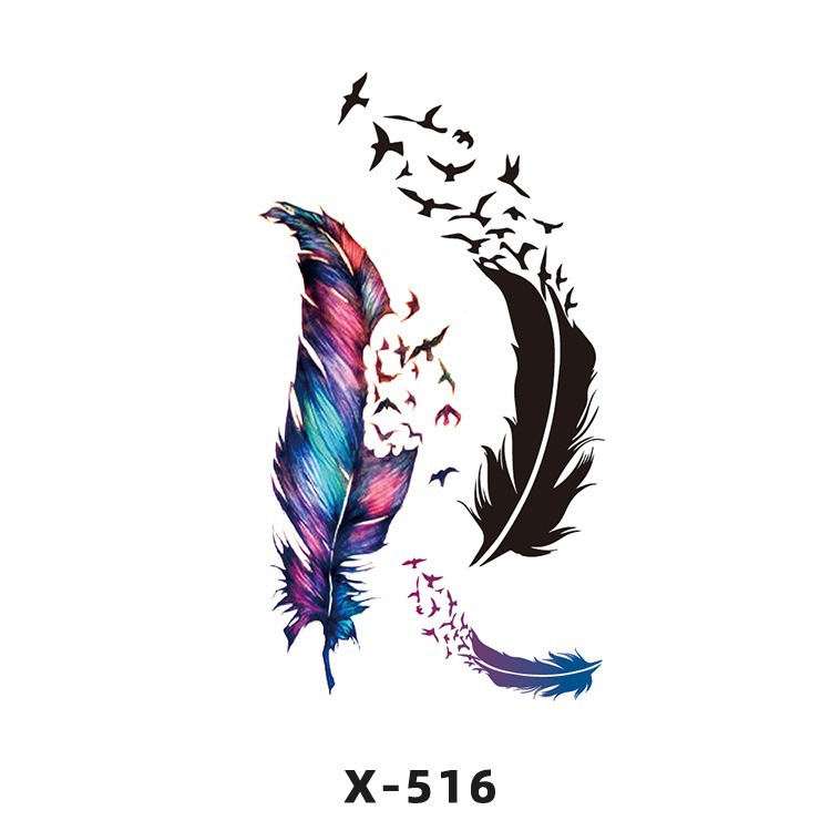 Arco de flor pequeña pegatinas de tatuaje fresco 3D dibujos animados transfronterizo Henna rosa impermeable texto en inglés pegatinas de tatuaje