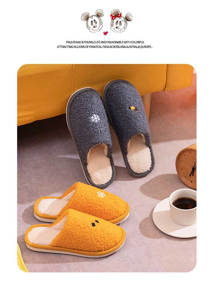 Nove pamučne papuče za jesen i zimu s debelim potplatom, neklizajuće plišane papuče za muškarce i žene, parove kod kuće_voghion.com