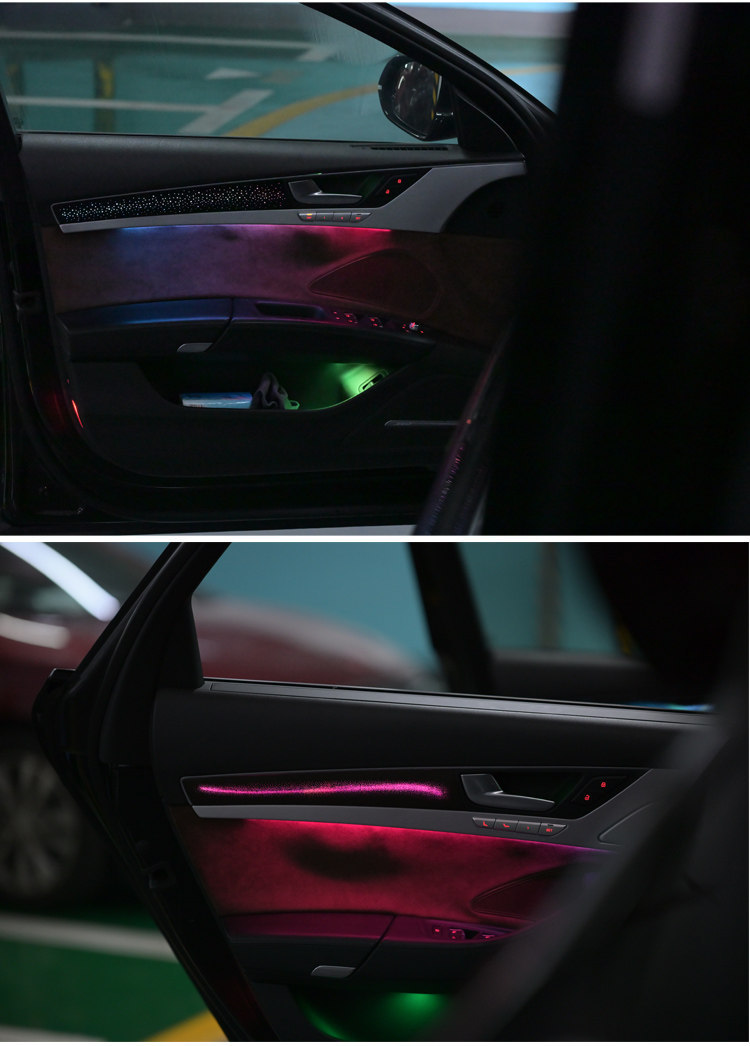 Audi A8/A8L car-specific ambient lighting, Audi ambient lighting, 64-color ambient lighting, car interior ambient lighting