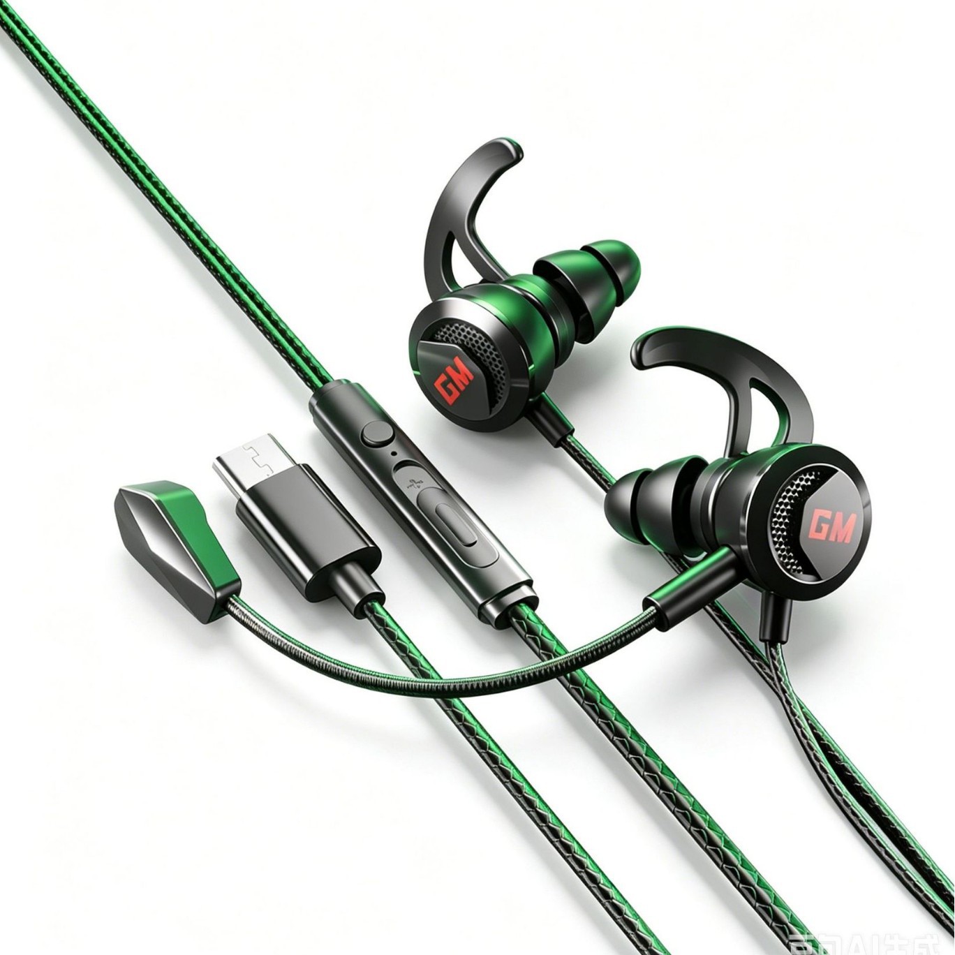 Modelo privado transfronterizo nuevo tipo de auriculares de juegos de deportes electrónicos en el oído calidad de sonido HIFI doble micrófono para comer pollo CS computadora especial