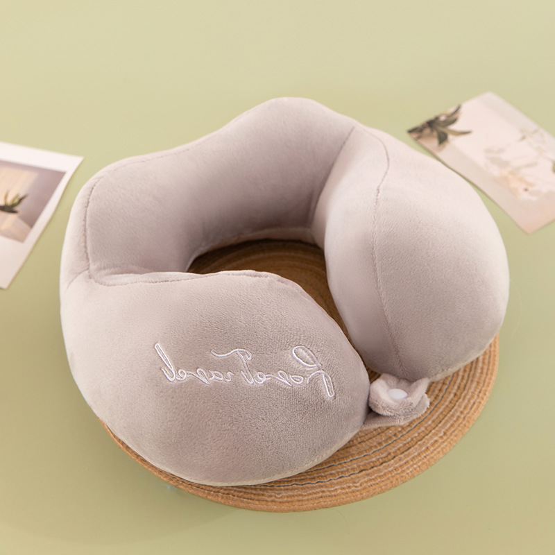 Almohada de Cuello en U de Terciopelo de Cristal y Algodón PP para Viajes y Auto
