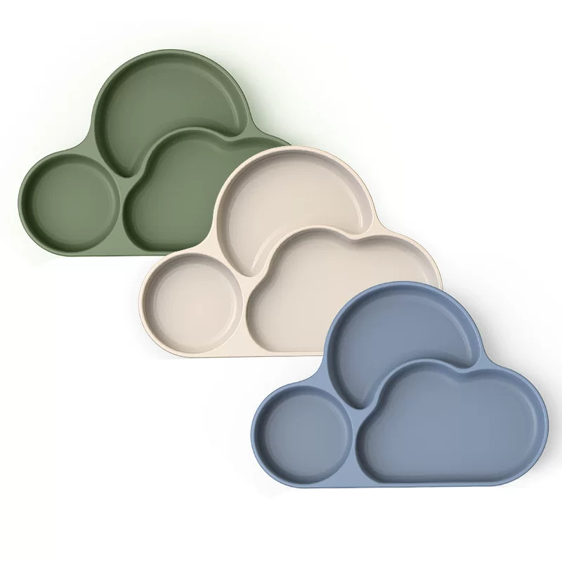 (Cross-border trading), children's silicone cute dinner plate, tableware, set