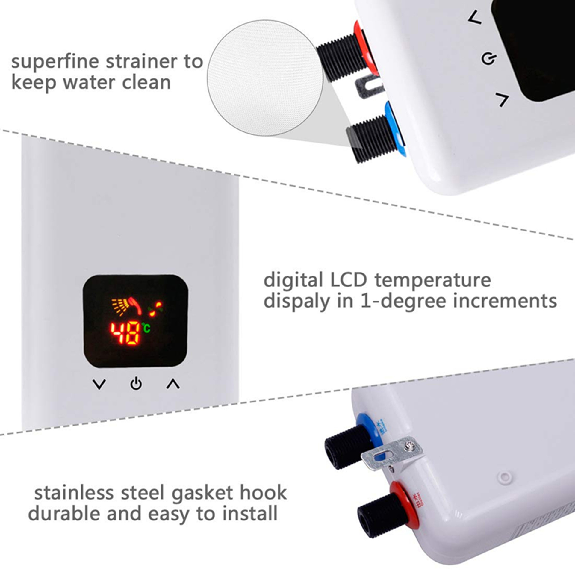 Spot English cross-border export 220V tankless electric water heater instant water heater