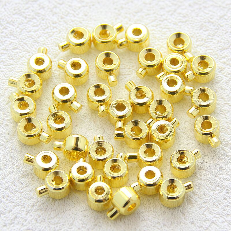 18K Gold-Plated Copper Color-Preserving Pressure Cooker Clasp Pearl Necklace Clasp DIY Handmade Material Finishing Fixed Snap Button 18K Gold-Plated Copper Color-Preserving Pressure Cooker Clasp Pearl Necklace Clasp DIY Handmade Material Finishing Fixed Snap Button