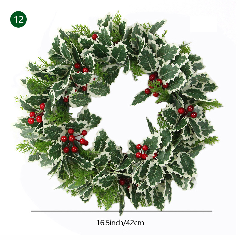 Venta al por mayor Amazon Comercio exterior guirnalda de Navidad 35cm puerta colgante ratán anillo adornos Navidad decoración simulación guirnalda