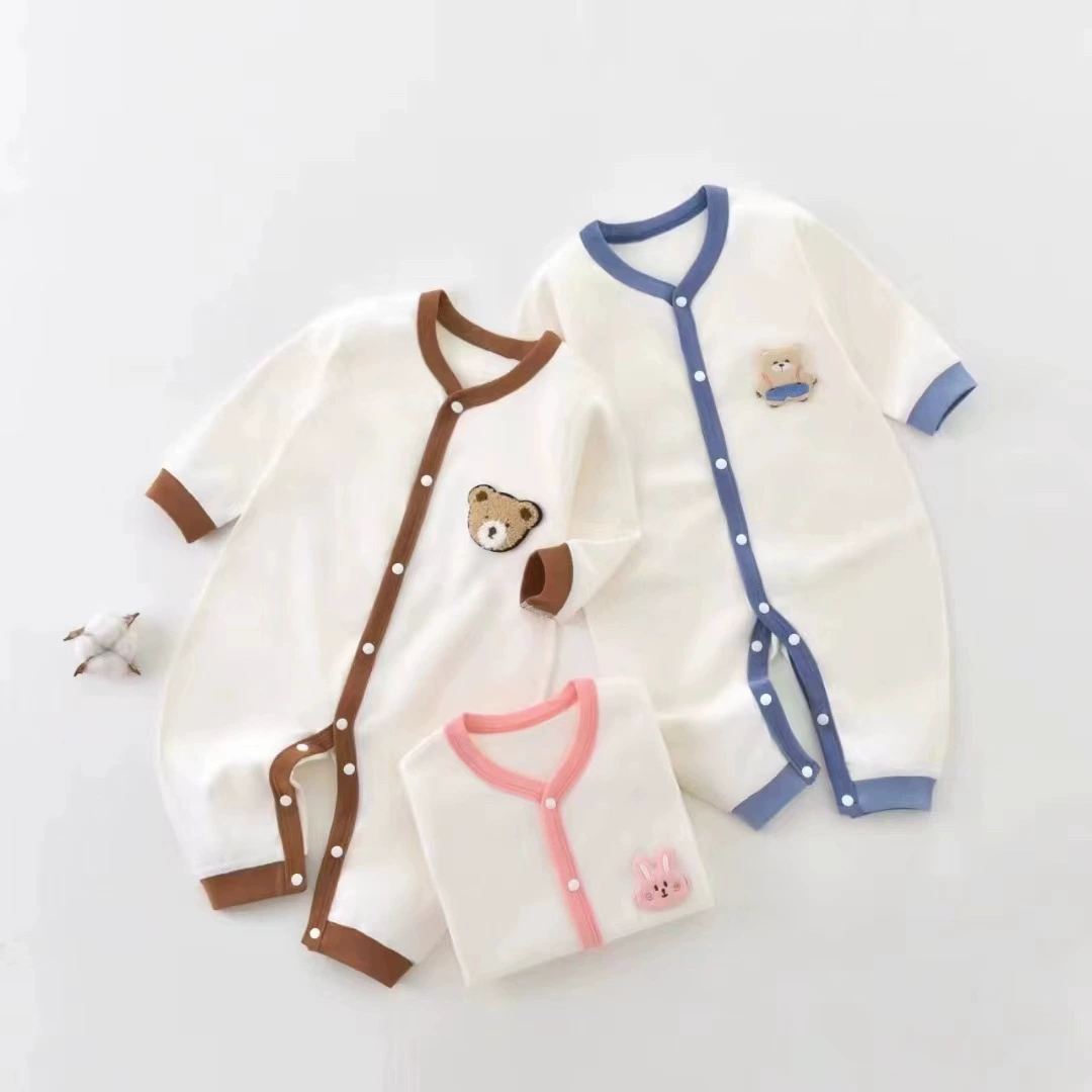 Детские весна и осень комбинезон класс гребенной хлопок ребенка ползунки без костей новорожденных одежда завод Аньян утверждения