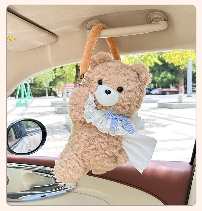 Cartoon Car Tissue Box Car Tissue Hanging Bag Car Cute Cartoon Tissue Box Hanging High-End Decoration