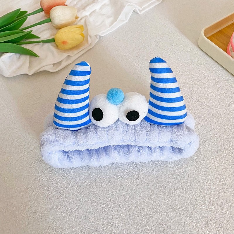 Caricatura verde rana correa de cabello mujer nuevo lindo gran ojo correa de cabello lavar la cara correa de cabello máscara de Navidad tocado