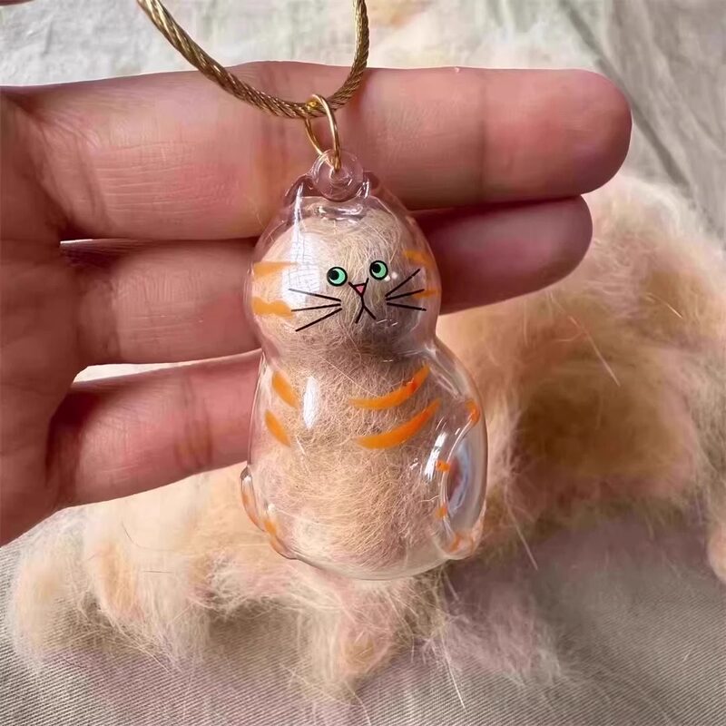 Transparent Cute Cat Hair Storage Pendant, Storage Capsule Toy, Cat Hair Storage Keychain, Bag Charm, Souvenir Transparent Cute Cat Hair Storage Pendant, Storage Capsule Toy, Cat Hair Storage Keychain, Bag Charm, Souvenir