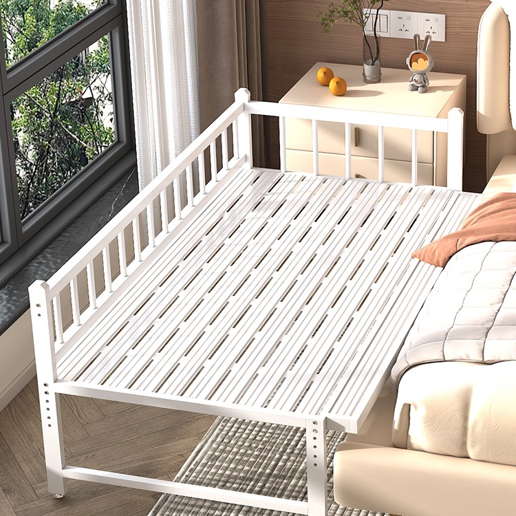 Children's Bed Baby Infant Splicing Bed with Extended Edge Home Use Heightened Guardrail Widened Bed Anti-Fall Single Iron Art Bω