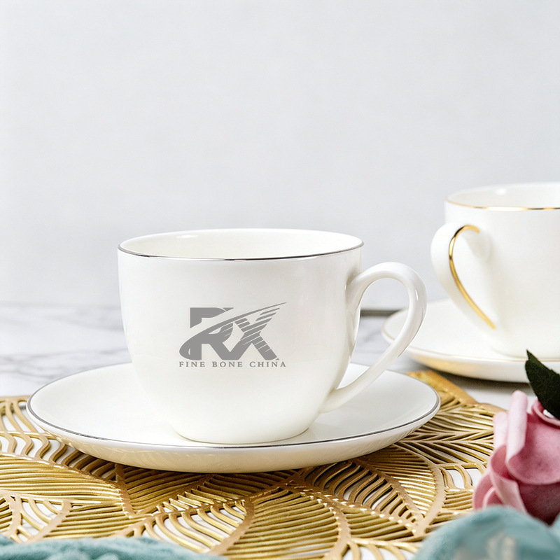 Tangshan Simple Gold-Rimmed Scandinavian Coffee Cup and Saucer Wholesale Cross-Border Afternoon Flower Tea Cup Custom Logo Picture Tangshan Simple Gold-Rimmed Scandinavian Coffee Cup and Saucer Wholesale Cross-Border Afternoon Flower Tea Cup Custom Logo Picture