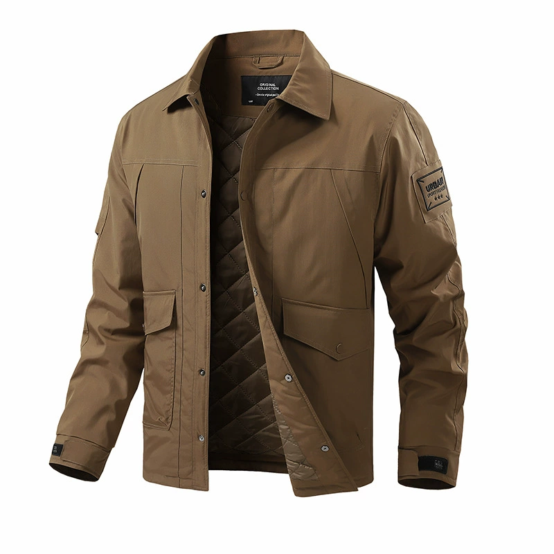 Три защиты технологии ткани XL-8XL повседневный большой размер хлопчатобумажная куртка 2024 новые лацканы большие карманы для бизнеса и отдыха