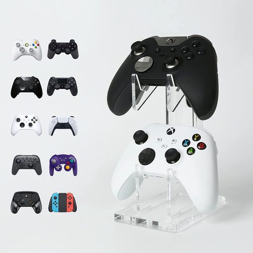 Factory made acrylic game controller display stand PS4 wireless display stand transparent blue desktop display stand