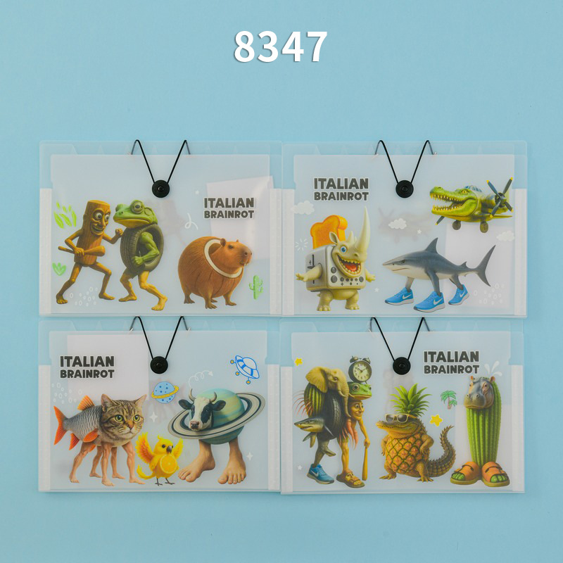 Carpeta de órgano de patrón 8 bolsas de almacenamiento a4 estudiantes de gran capacidad de carpeta de papel de prueba multicapa de clasificación de datos en el viento image 24