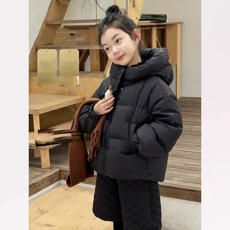 Children's Down Jacket, Teen Girls, Korean-Western Style, Thick Insulated Hoody
