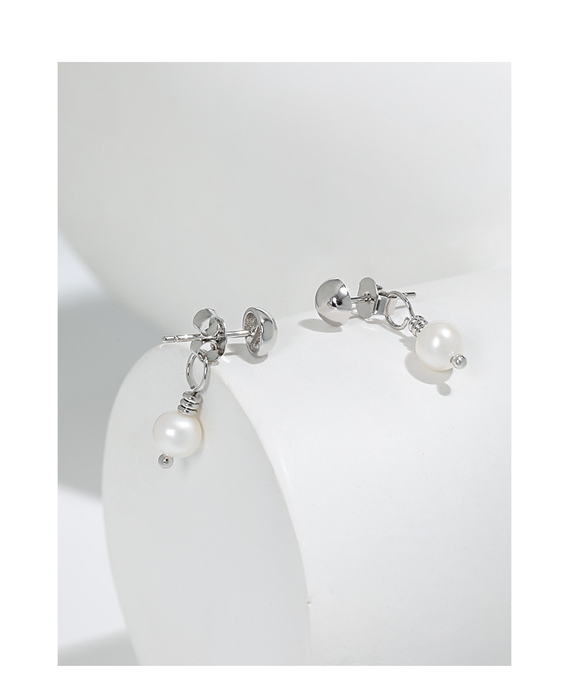 Fashion Geometric Sterling Silver Plating Artificial Pearls Earrings 1 Piece