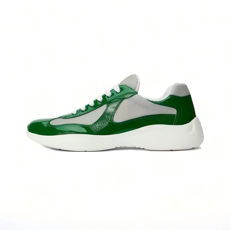 Foreign Trade Cross-Border Prada/Prada Men's America's Cup Patent Leather and Fabric Sneakers