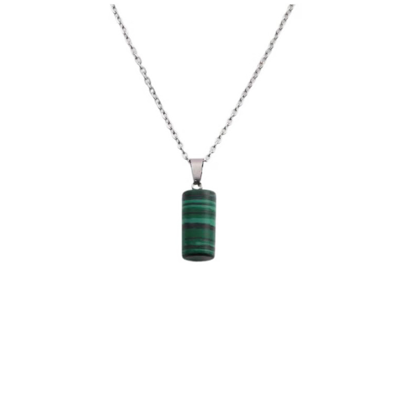 irregular rough stone pendant necklace cylindrical pillar diy necklacepicture6