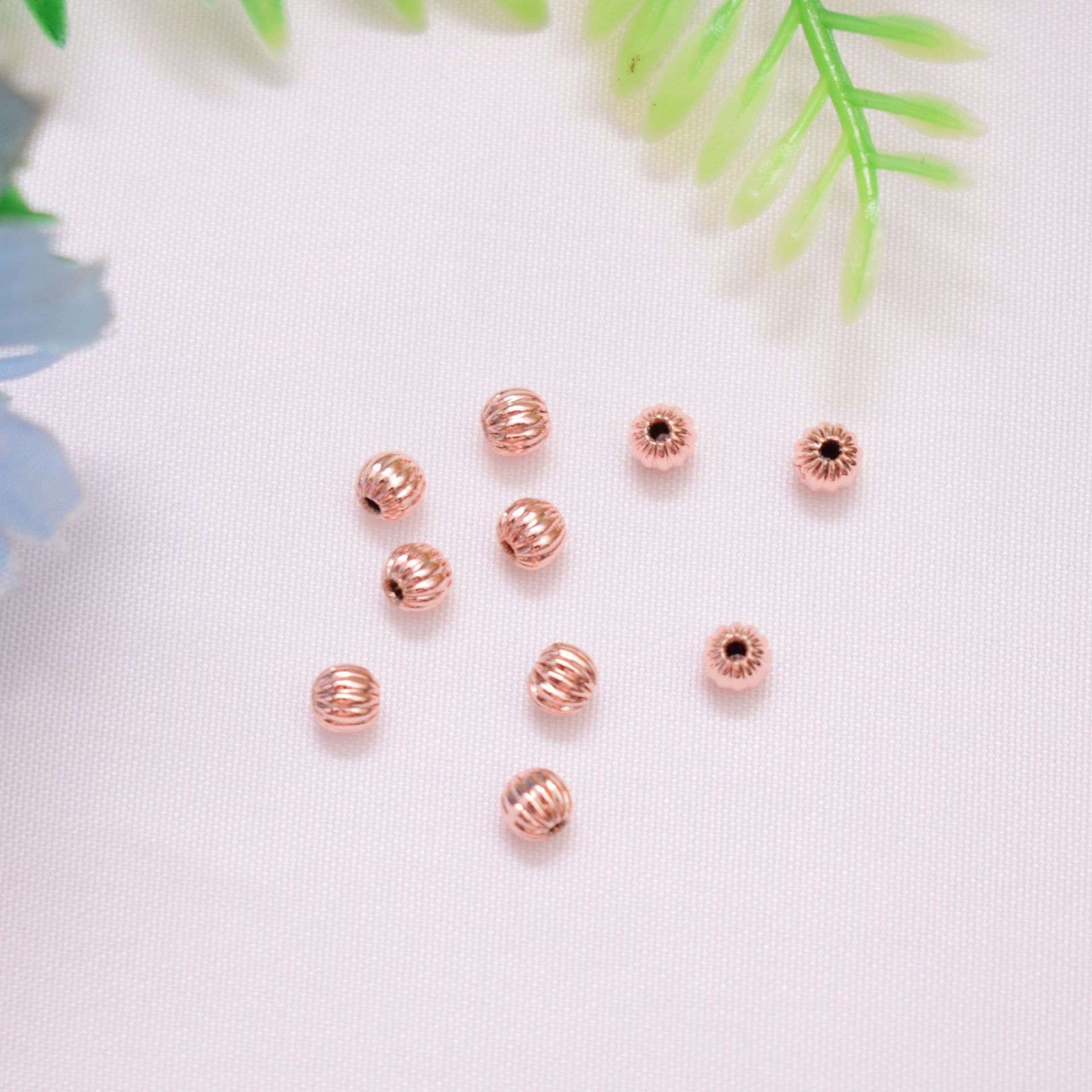 Copper Material 100 PCS/Package Diameter 3mm Diameter 4mm Diameter 5mm Copper 14K Gold Plated 18K Gold Plated Solid Color DIY Jewelry Accessories Beads