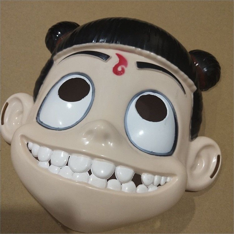 El 1 de junio, el niño demonio de Nezha viene al mundo, la máscara de Nezha, la cara, el traje de acción en vivo, la máscara de la actividad del jardín de infantes, el adulto