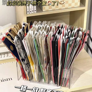 Paper Bag Storage Artifact Milk Tea Bag Collection Trash Can Main Cabinet Storage Rack for Packaging Bags Milk Tea Bag Storage Box