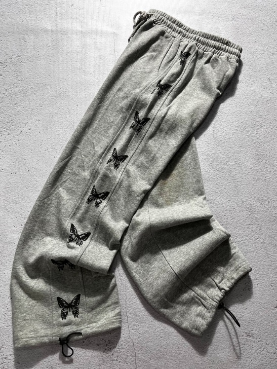 Transfronterizo americano marca de moda de otoño mariposa impresa pantalones casuales sueltos pantalones deportivos para mujeres