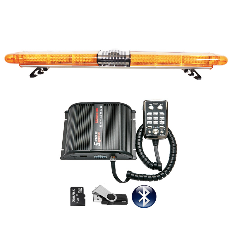 LED Roof Warning Light Long Row Strobe Light 1.7m Flashing Light + Horn + Bluetooth MP3 Siren 285P9