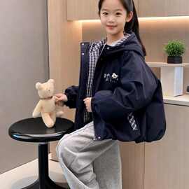 女童夹棉外套加厚秋冬款2025新款儿童秋装深秋初冬女大童学生棉服