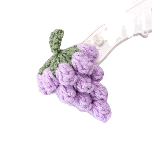 Original design wool grape strawberry electric car keychain hand-crocheted finished product pendant ladies bag pendant