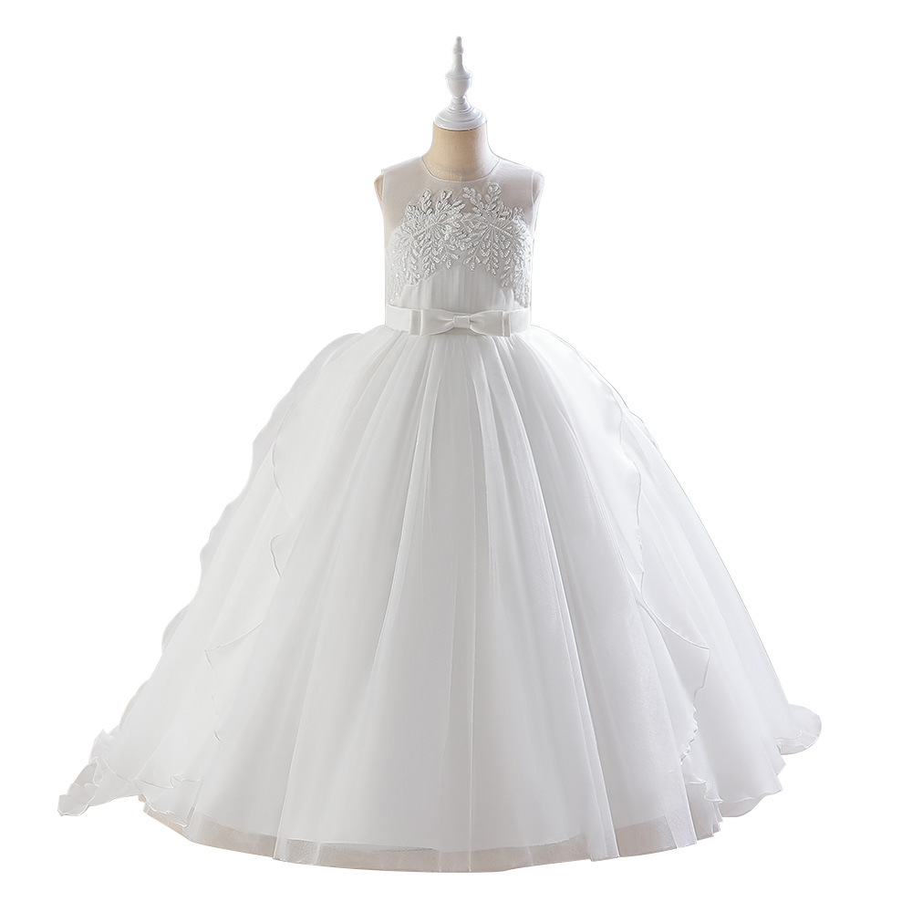 Comercio exterior Amazon ropa para niños niñas pettiskirt niños princesa vestido de piano rendimiento flor niña vestido de novia vestido de Trailing