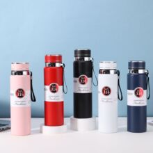 户外大容量高颜值运动水壶带提绳316不锈钢保温杯便携带茶漏挂绳