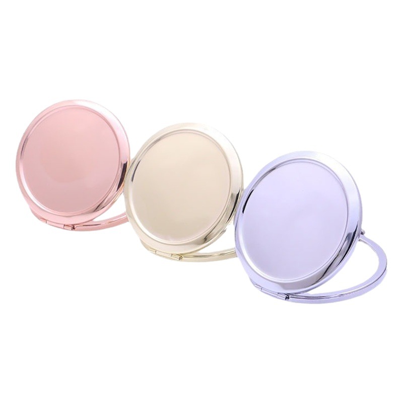 Concave Mirror Base DIY Metal Double-Sided Small Mirror Portable Folding Makeup High-Definition Handheld Makeup Mirror