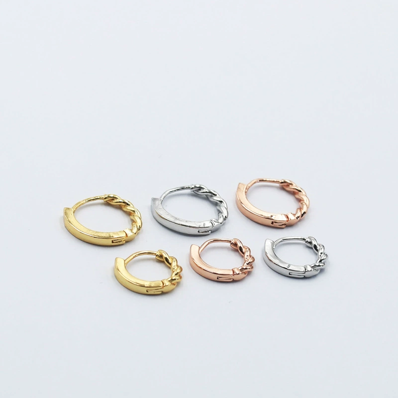 Earrings with pigtail, 18 carat