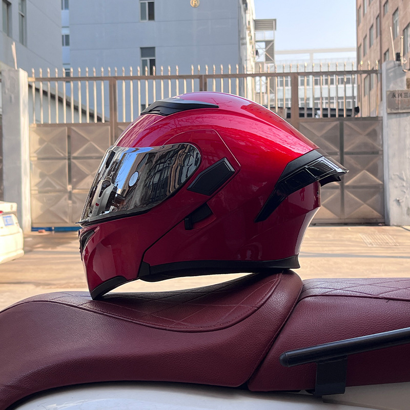 Cuatro estaciones coche eléctrico casco de seguridad cola grande superficie expuesta Jiekai 3C certificado casco de la motocicleta casco completo de la motocicleta de los hombres personalidad