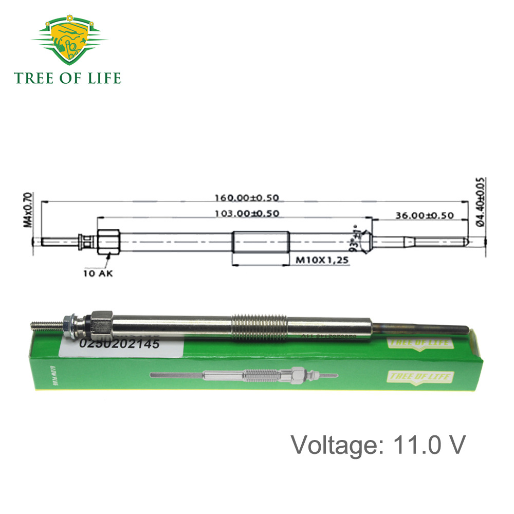 19850-0W010 0250202145 is suitable for Toyota's new dual-core heated glow plug