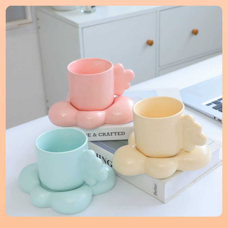 Керамическая кружка Wind Fat Big Handle Cup Ins Breakfast Coffee Cup Klein Blue Cute Fat Ceramic