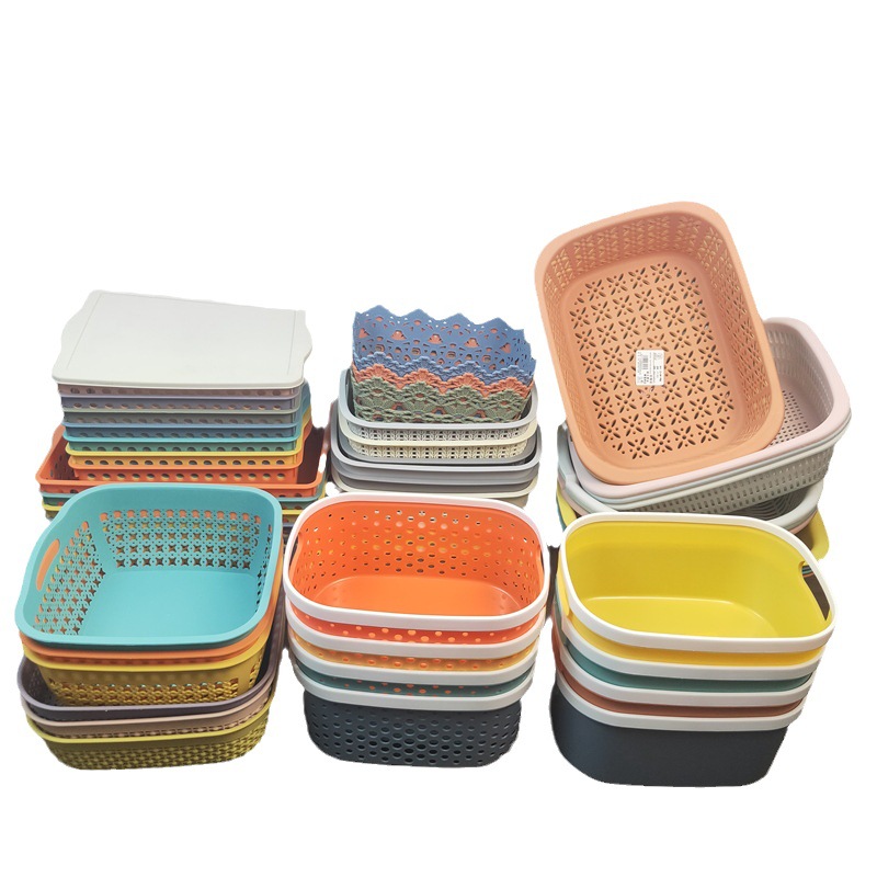 Venta al por mayor Linyi multi-Yuan Department Store conveniente cesta de almacenamiento de plástico para el hogar cesta de pan al vapor cesta de almacenamiento de artículos diversos del hogar cesta de plástico