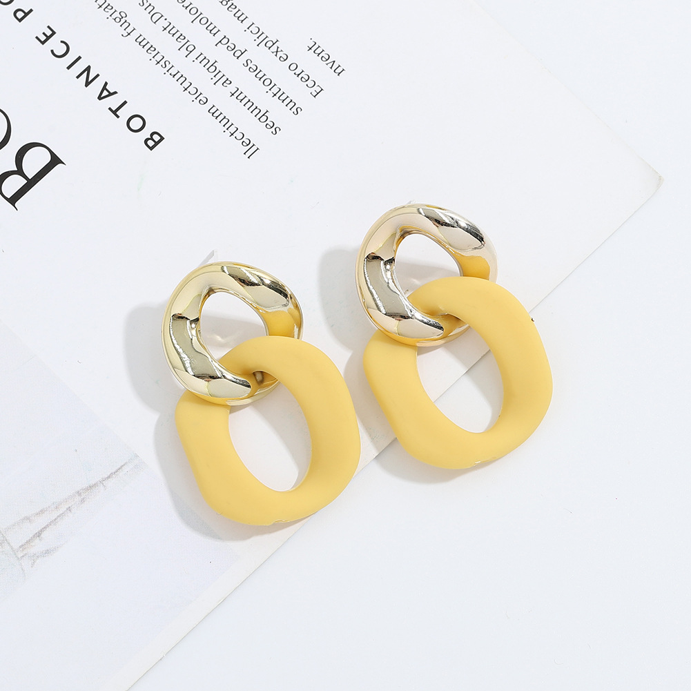 Korean Geometric Acrylic Matte Earrings display picture 10