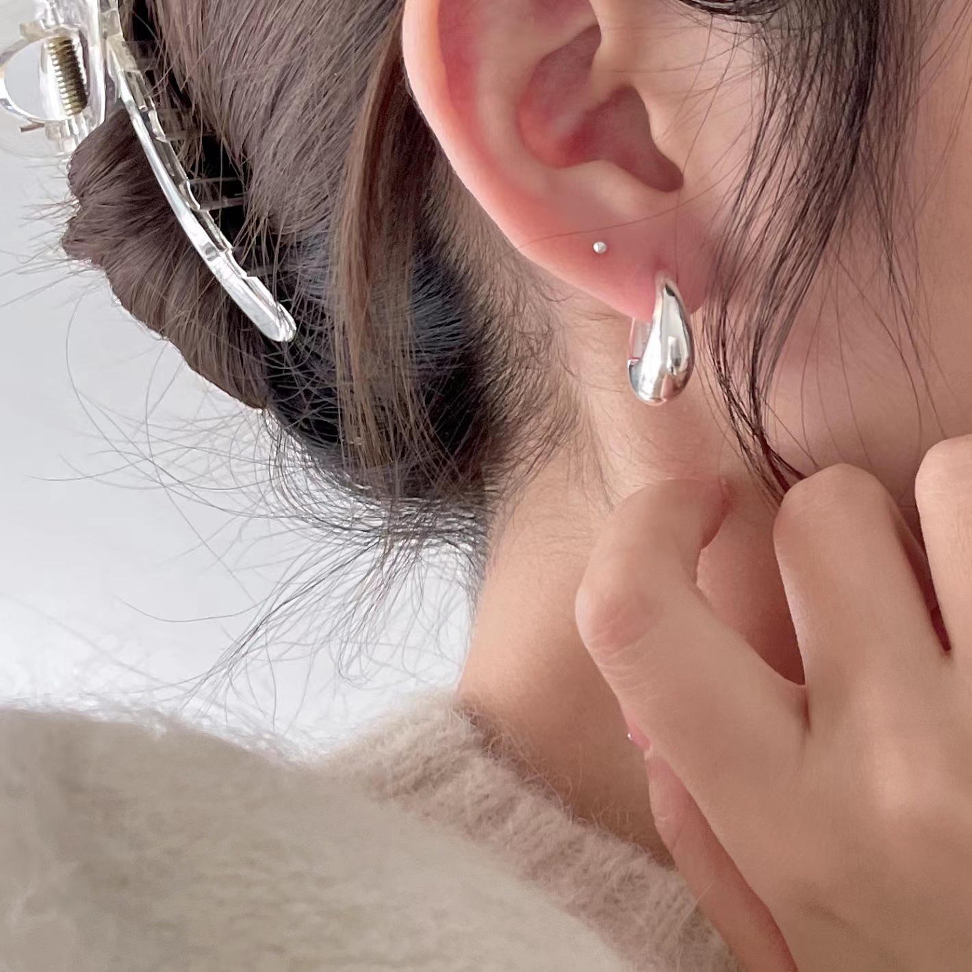 3g Weight 925 Sterling Silver Ear Needle Material 18K Real Gold Plated, Platinum Plated Plating Material Hoop Earrings Classification 1 Piece 925 Sterling Silver Solid Color 18K Real Gold Plated Platinum Plated Earrings Ear Studs